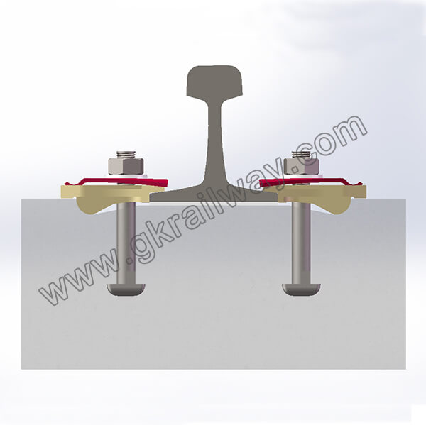 Nabla rail fastening system